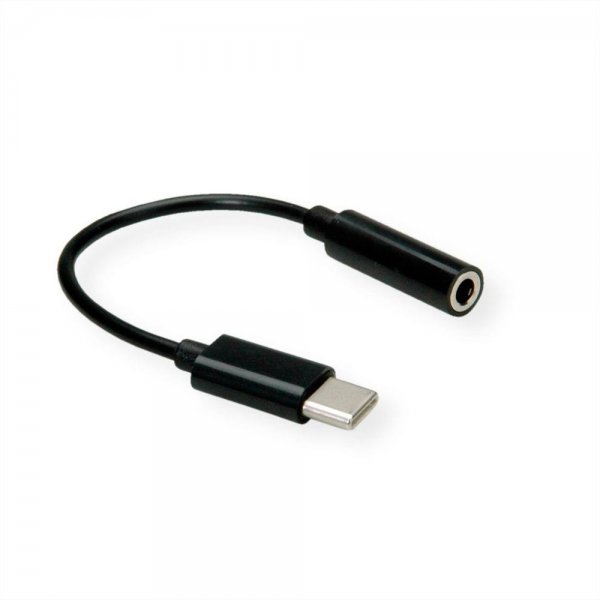 VALUE Adapter USB Typ C Stecker an 3,5mm Audio Buchse schwarz 0,13 m