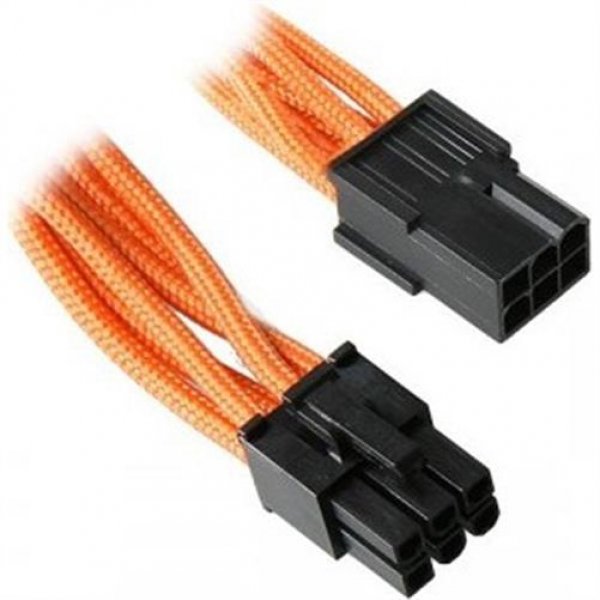 BitFenix 6-Pin PCIe Verlängerungskabel 45cm sleeved Orange/Schwarz