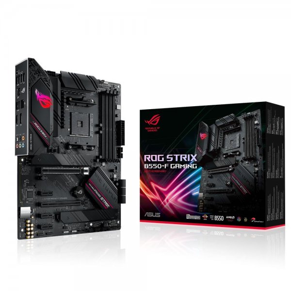 ASUS ROG Strix B550-F Gaming Mainboard Sockel AM4 ATX Ryzen PCIe 4.0 Intel 2,5 Gbit/s-Ethernet 2x M.2 mit Kühlern SATA 6Gbit/s USB 3.2 Gen 2