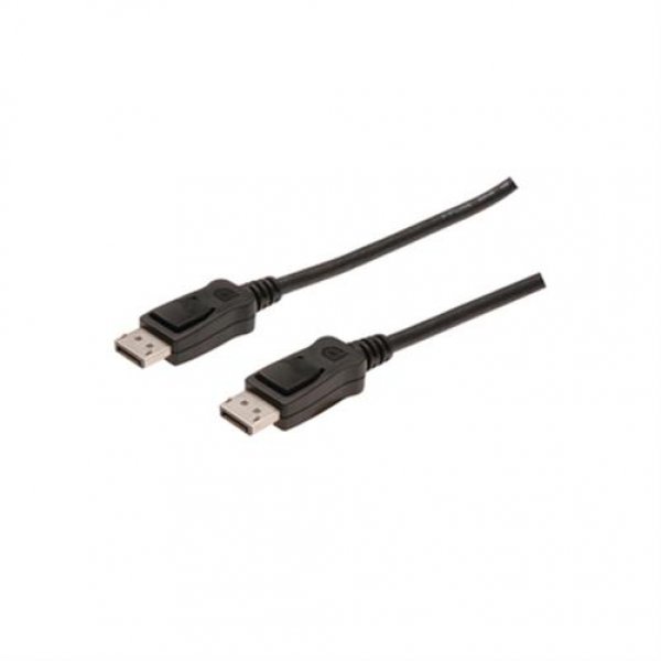 DIGITUS DisplayPort Anschlusskabel DP St/St 1m Verriegelung Ultra HD 4K Schwarz Audio Video Kabel