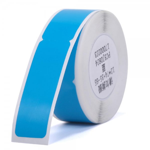 NIIMBOT Kabeletikett 12,5x74+35mm (blau) 65 Stück für Etikettendrucker D11 und D110