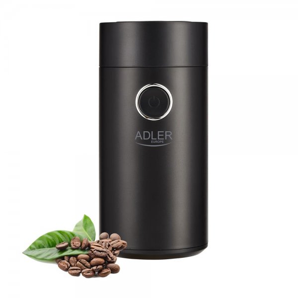 Adler AD 4446bs Elektrische Kaffeemühle Schwarz-Silber aus Edelstahl 150 W Gewürzmühle Chillimühle