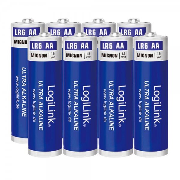 LogiLink Ultra Power AA Alkaline Batterie LR6 Mignon 1.5V, 8er Pack
