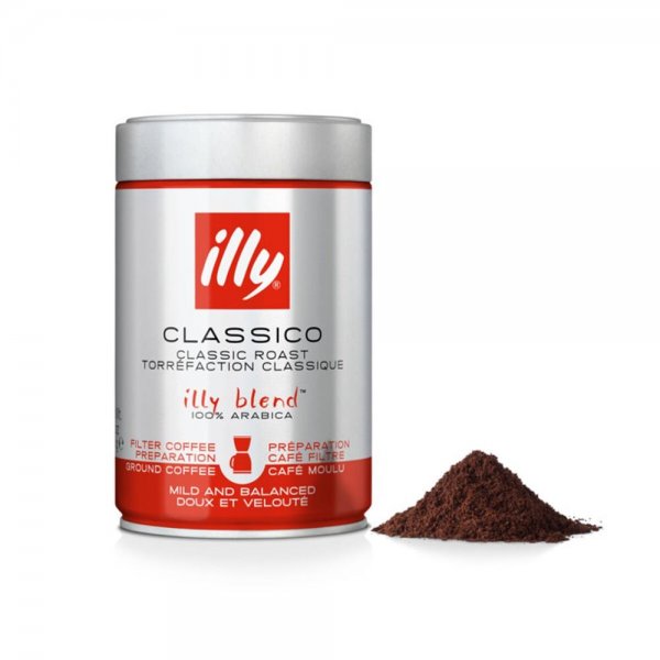 illy Kaffeepulver Classico 250g Dose klassische Röstung gemahlener Filterkaffee