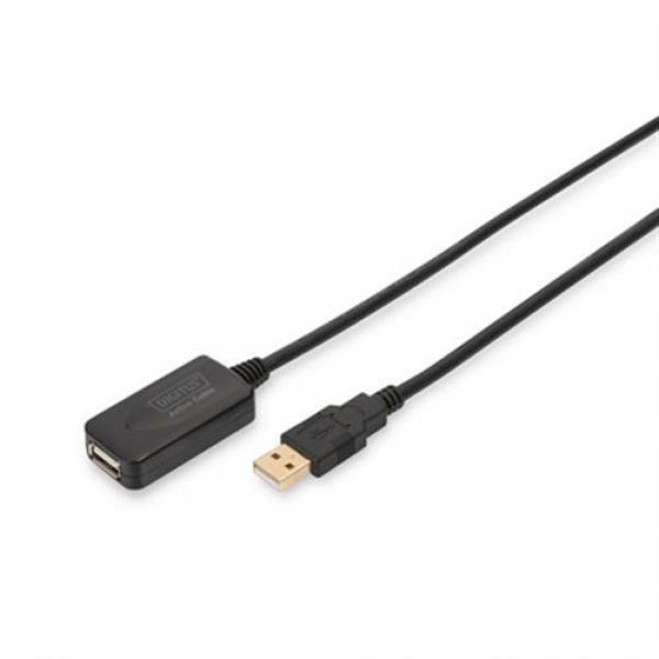 DIGITUS USB 2.0 Aktives Verlängerungskabel Repeater Kabel Stecker Buchse 5m Schwarz Verlängerung