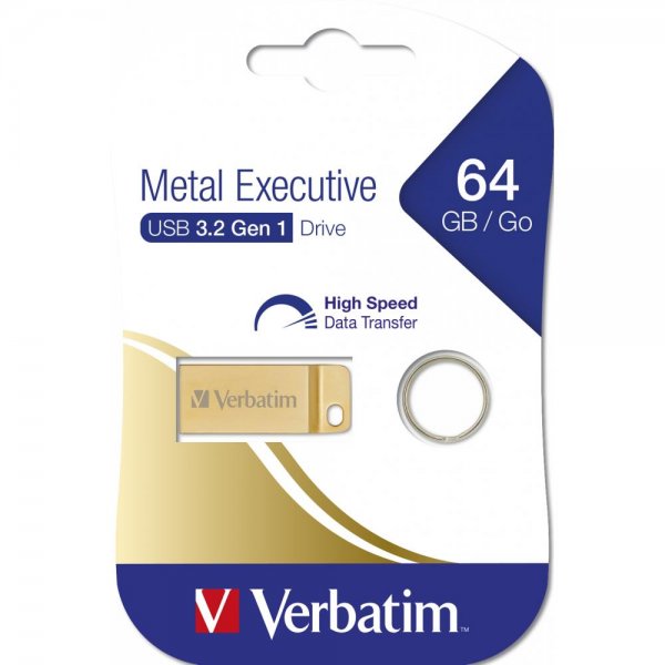 Verbatim (99106) USB Speicher Stick Drive 3.0 Metal Executive 64GB Gold