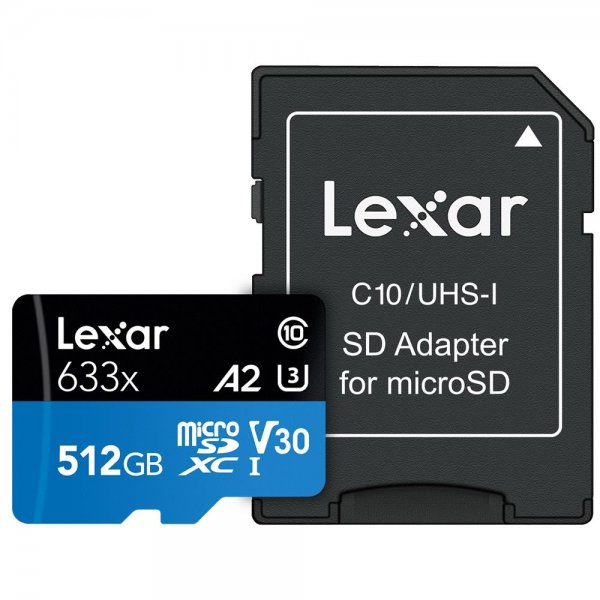 Lexar High-Performance 512GB 633x microSDHC/microSDXC UHS-I Speicherkarte inkl. SD-Adapter
