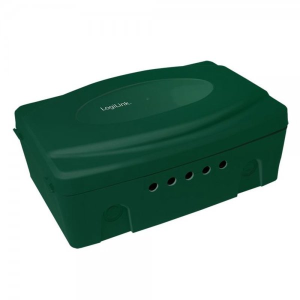 LogiLink wetterfeste Kabel-Schutzbox in grün für den Aussenbereich Outdoor mit Staub und Spritzwasserschutz IP54
