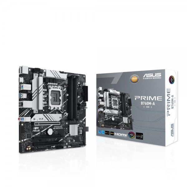 ASUS PRIME B760M-A-CSM Business Mainboard Sockel Intel LGA 1700 (mATX, DDR5, PCIe 4.0 M.2)