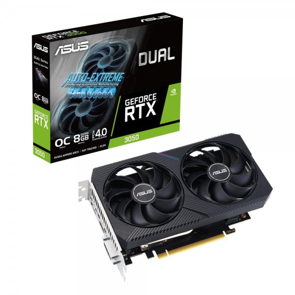 ASUS Dual GeForce RTX 3050 V2 OC Edition 8GB GDDR6 Gaming Grafikkarte (Nvidia RTX3050 V2, PCIe 4.0)