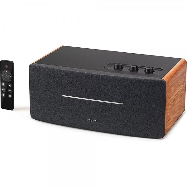 Edifier D12 kompaktes Stereo Lautsprechersystem (70W) mit Bluetooth 5.0 und Fernbedienung Holz