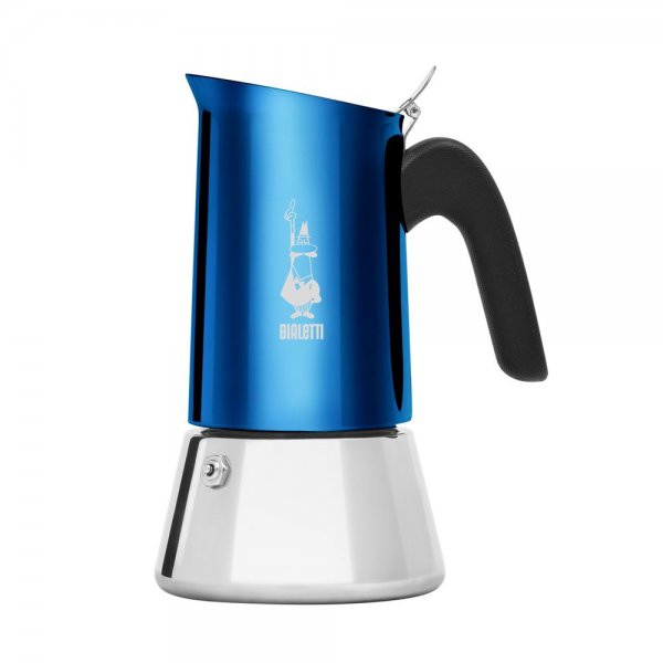 Bialetti New Venus Espressokocher 4 Tassen Blau Edelstahl für vier Tassen alle Herdarten auch induktionsgeeignet