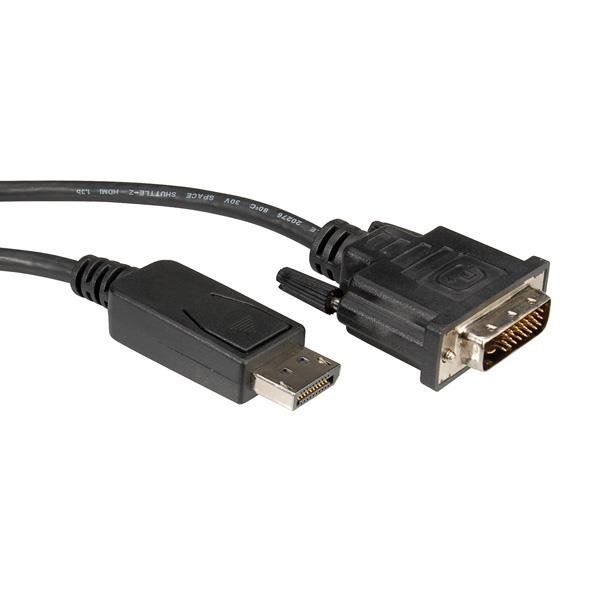 ROLINE DisplayPort Kabel DP ST - DVI ST max 1920x1080 @60Hz schwarz 2m