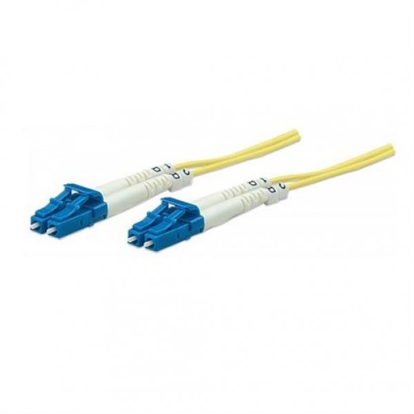 Intellinet Glasfaser LWL-Anschlusskabel, Duplex, Single, Gelb, 5m, OS2, LC/LC